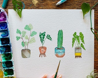Houseplant | Watercolor | Plants | Plant Lady