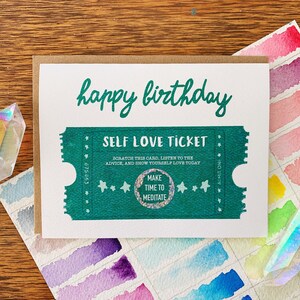 Scratch-Off Self-Love Ticket Anniversaire | | de cartes de vœux Scratcher | Amour-propre