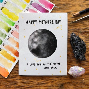 Dia das Mães - Eu te amo até a lua e de volta // Cartão do Dia das Mães // Cartão da Lua