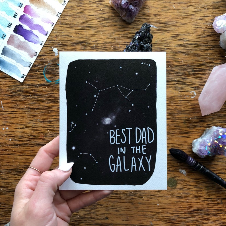 Best Dad In the Galaxy Greeting Card Constellation Father image 3