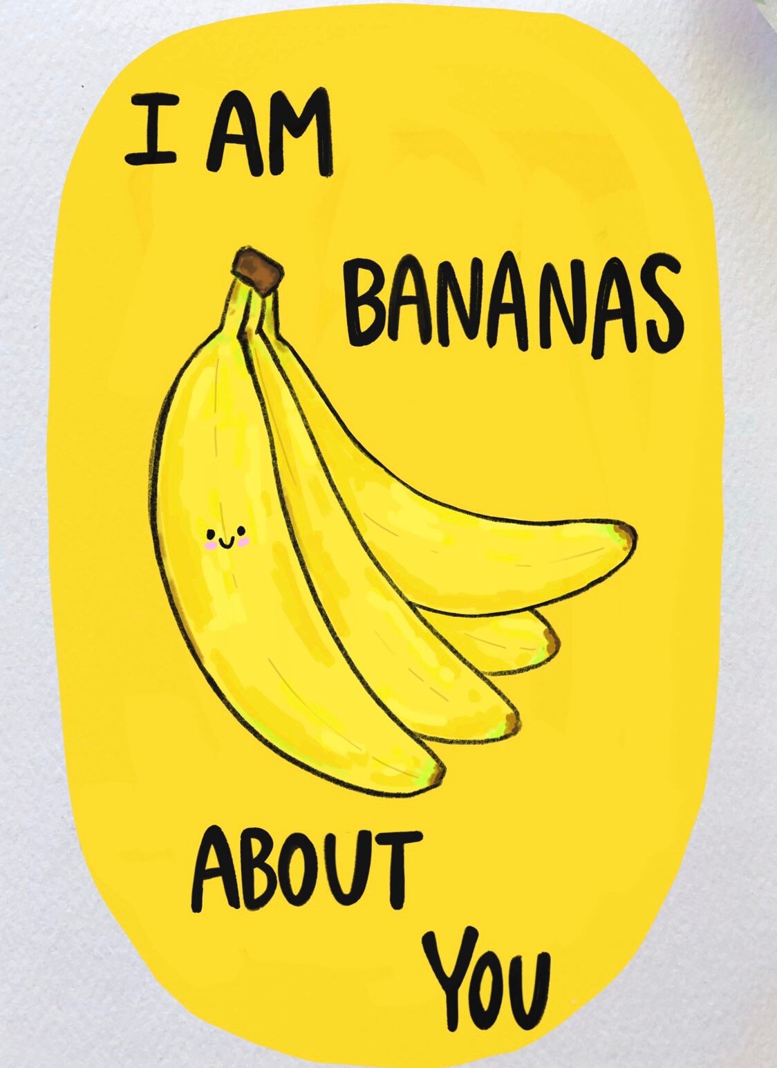 Bananas About You Greeting Card Pun Funny Etsy
