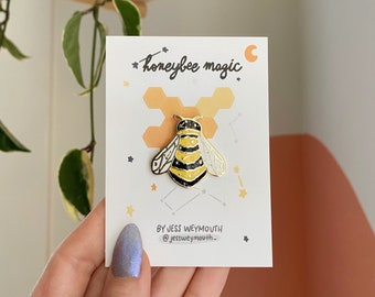 Honey Bee Pin | Enamel Pin | Galaxy | Hard Enamel | Space | 1.125