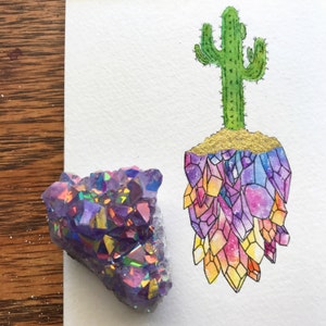 Von unten | Aquarell | Kristall | Kaktus Art