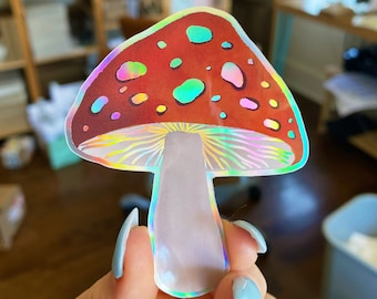 Holographic Mushroom Sticker | Shroomy | Shroom | Holo