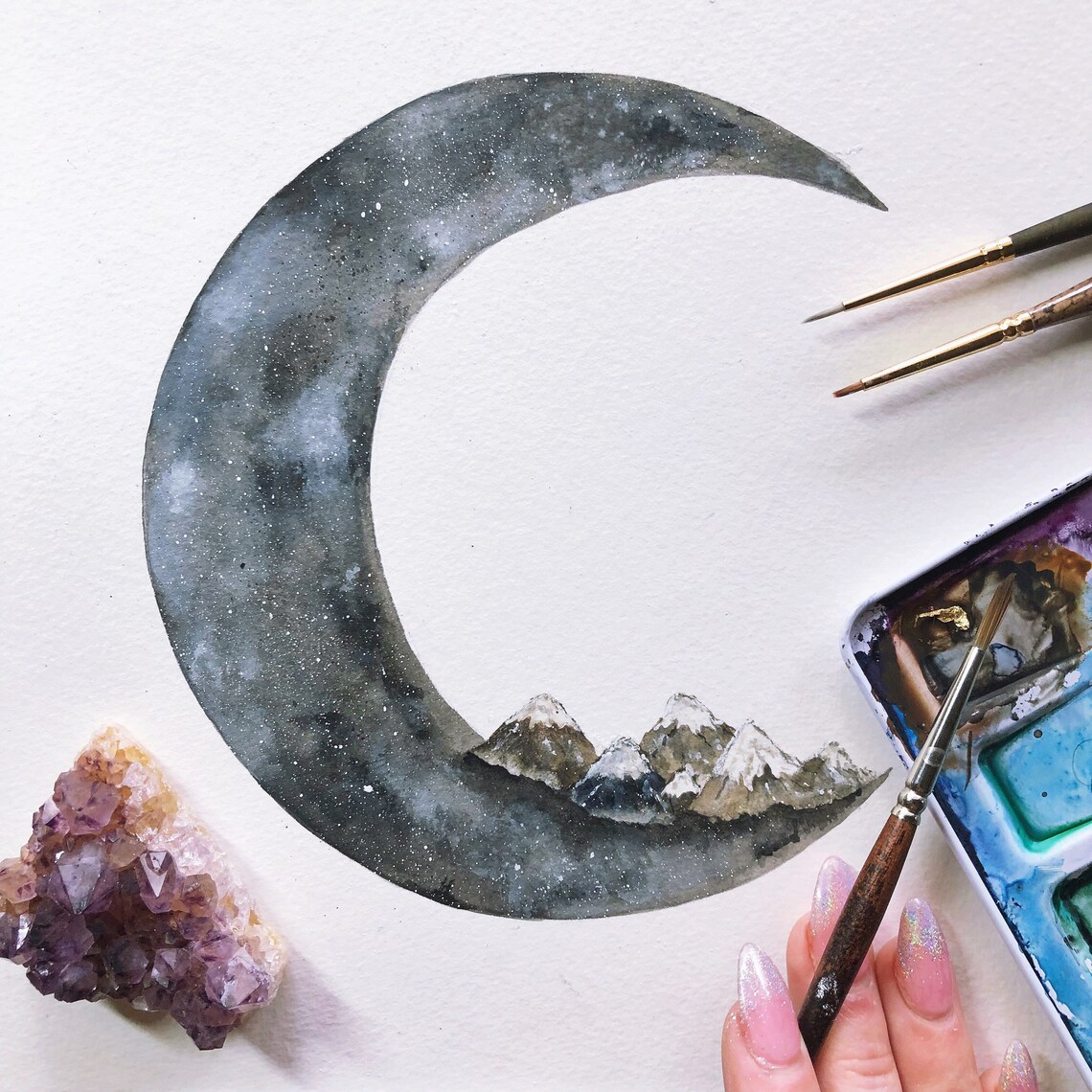 Set of 4 - Nature on the Moon Series - Etsy