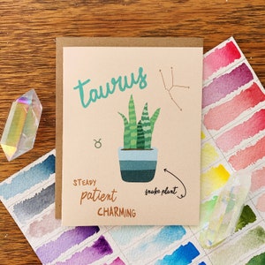 Planta de casa do Zodíaco Touro | cartão comemorativo | Astrologia | Plantas
