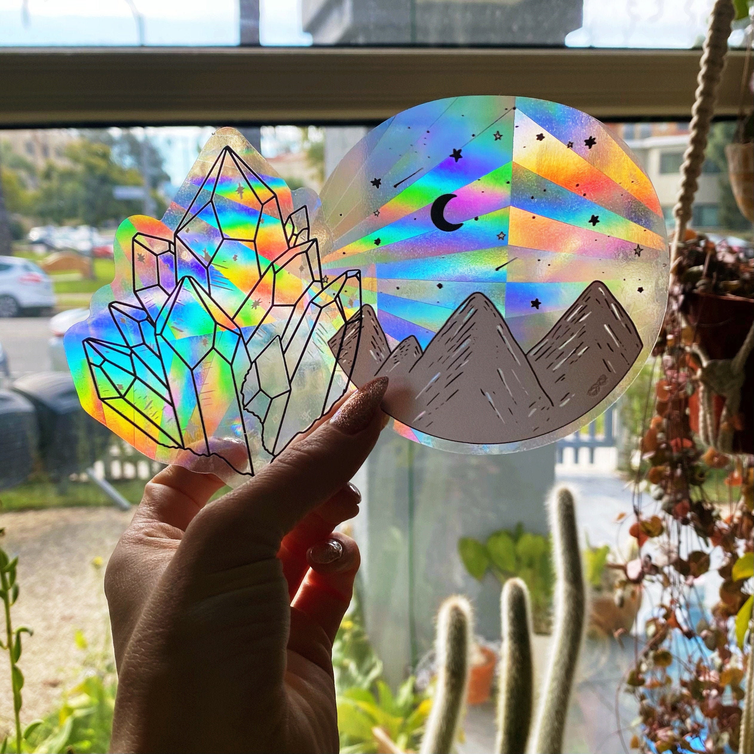 Mushroom Suncatcher Sticker, Cute Rainbow Prism Window Sticker, Holographic Sun  Catcher Rainbow Maker Decal, Witchy Window Cling Gift Idea 