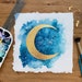 Moonlight Awakening | Watercolor | Gold Foil | Moon Art 