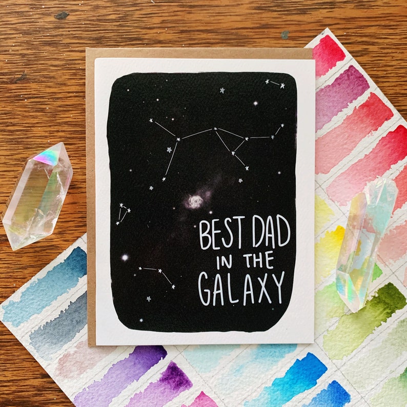 Best Dad In the Galaxy Greeting Card Constellation Father image 1