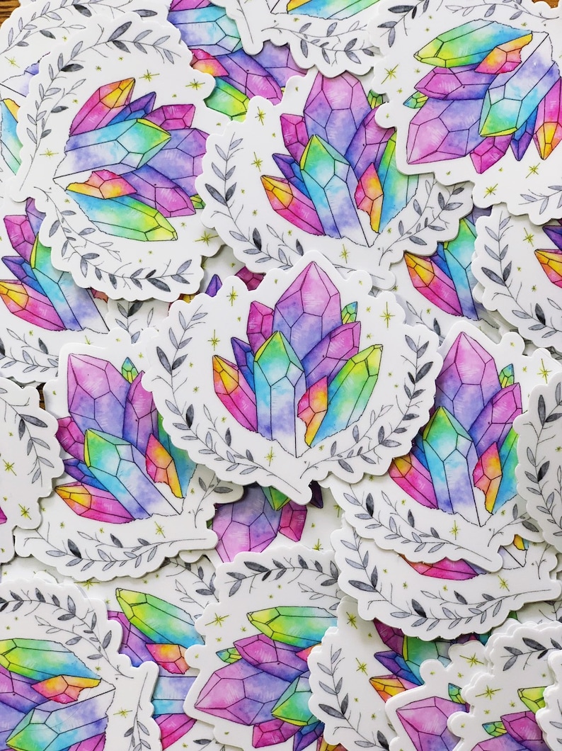 3 Vinyl Stickers Galaxy Crystal Space Etsy