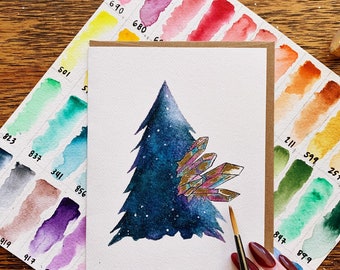 Christmas Tree Crystals | Greeting Card | Holiday | Non-Traditional