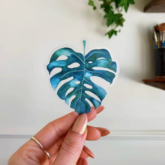 3" Monstera Sticker | Transparent Vinyl | Plant Lady | Plant - Etsy
