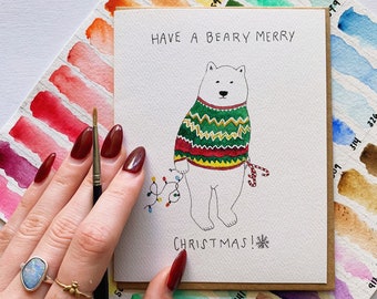 Beary Merry Christmas | Greeting Card | Holiday