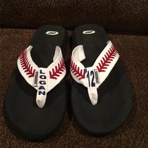 Baseball Flip Flops, Baseball, baseball sandals,baseball mom, flip flops, sandals, football mom, football, softball sandals, SALE image 2