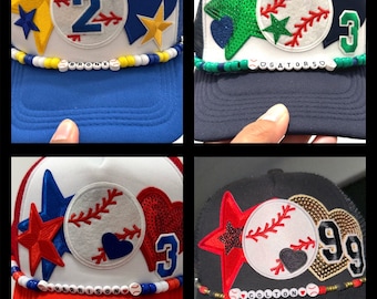Customizable Sports Cap Chain, Personalized Beaded Name