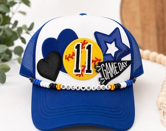 Personalized Sport Mom Trucker Hat, Patches & Chain