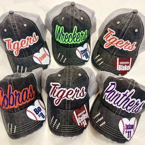 Baseball cap, Softball cap, football cap, volleyball cap, football mom, softball mom, trucker hat, mesh hat,baseball, baseball mom image 1