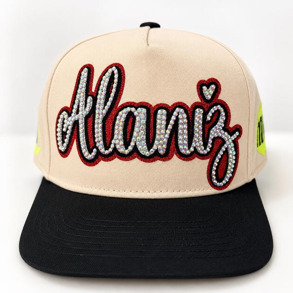 Personalized Baseball Cap, Glitter Vinyl and Rhinestone Sports Mom Hat, Blingy cap, Gameday