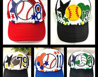 Baseball cap, Softball cap, football cap, volleyball cap,  football mom, softball mom,  trucker hat, baseball mom, hat patches,