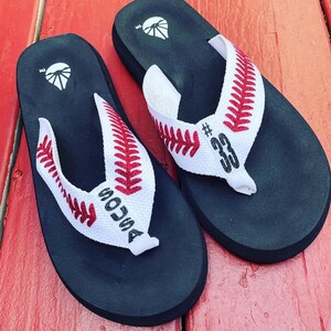 Baseball/SOFTBALL Flip Flops, Baseball, baseball sandals,baseball mom, flip flops, sandals, football mom, football, softball sandals, SALE image 3