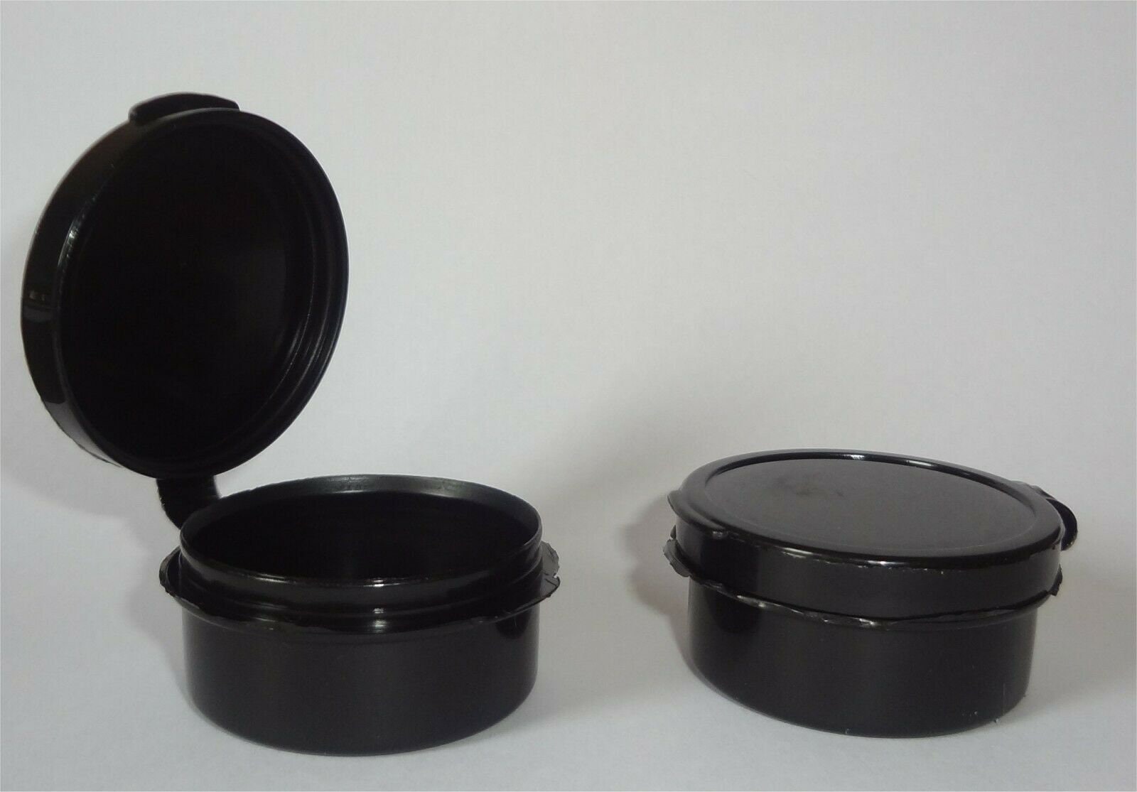 10oz/ 300ml Round Plastic Jars with Black Screw Top Lid for Storage 2Pcs