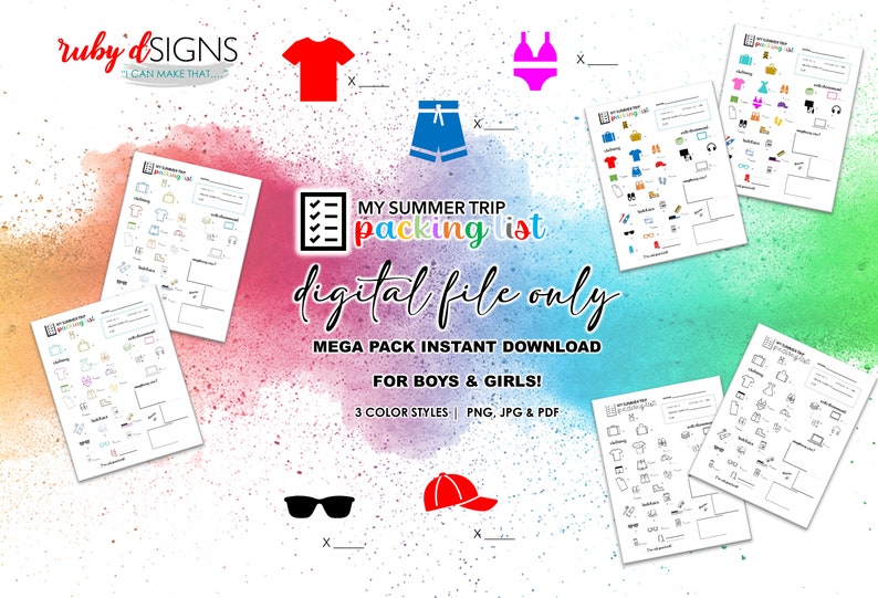 Printable Summer Trip Packing List Mega Pack (boys & Girls) - Stay ...