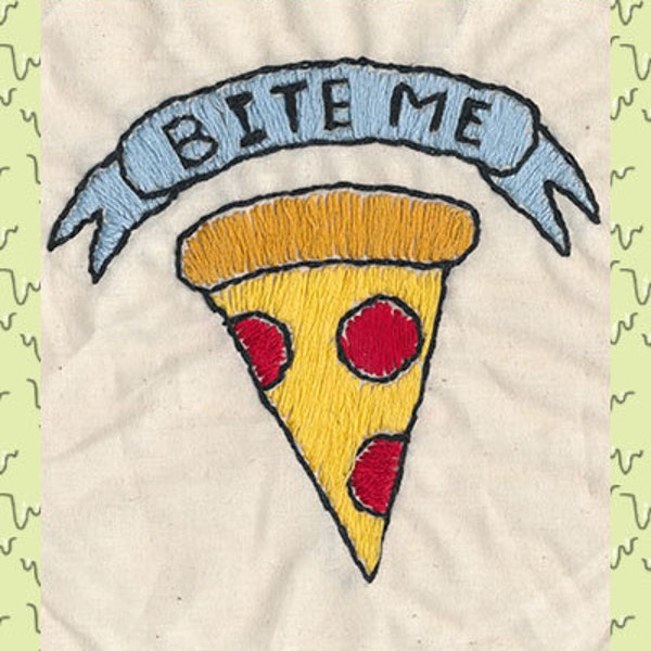 BITE ME PIZZA embroidered patch