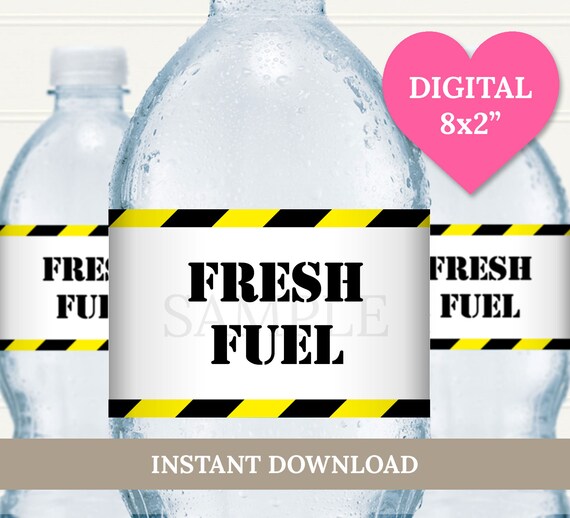 Construction Water Bottle Labels Water Bottle Stickers Etsy