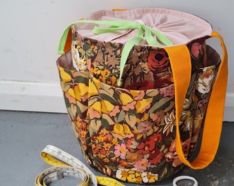 PDF collapsible basket and bucket bag/project bag sewing pattern