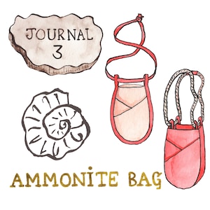 PDF - Ammonite bag pattern Marilla Walker sewing zine. Tie on pocket, bag