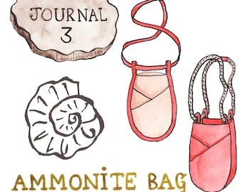 PDF - Ammonite bag pattern Marilla Walker sewing zine. Tie on pocket, bag