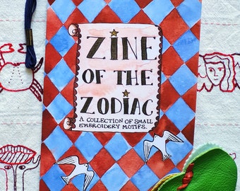 PDF zine - signs of the zodiac embroidery designs. Marilla Walker sewing.