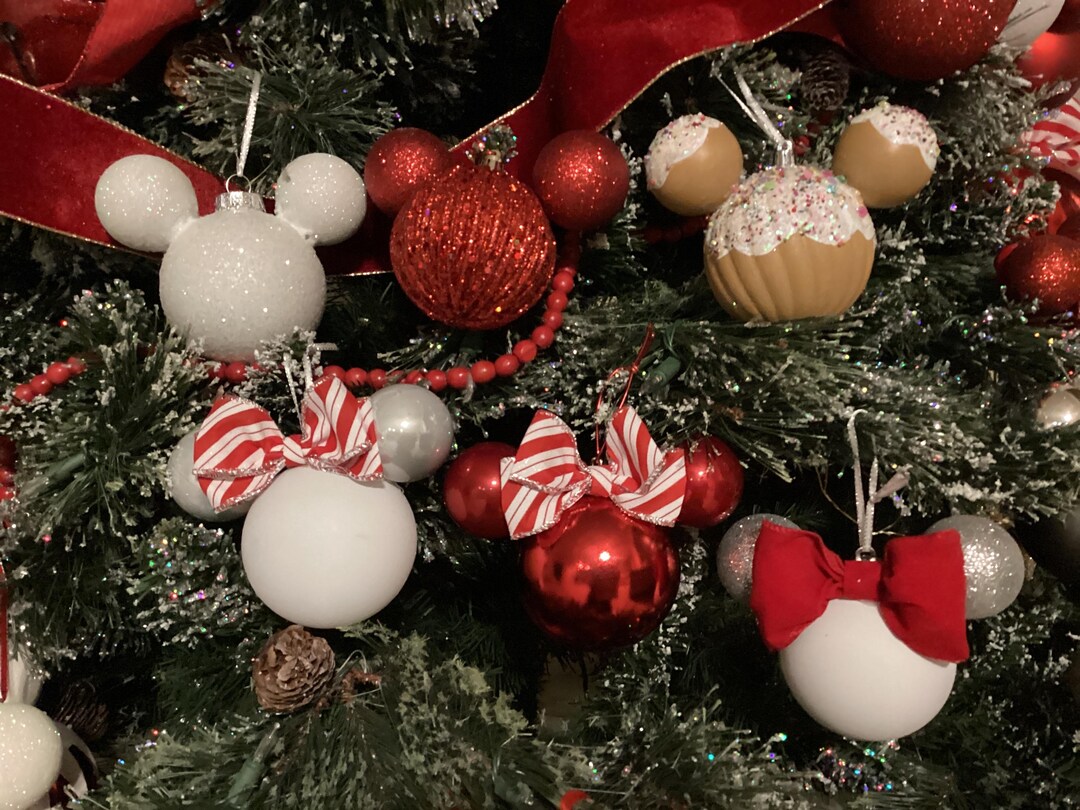 Disneys Mickey and Minnie Christmas Tree Ornaments Set of 6 Etsy — free download