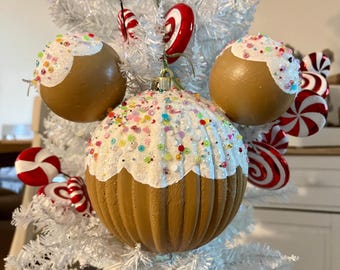Disneys Mickey cupcake LARGE  hanging decorative ornament 6.7 inch Xmas