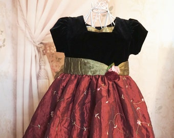 Velvet and taffeta party dress