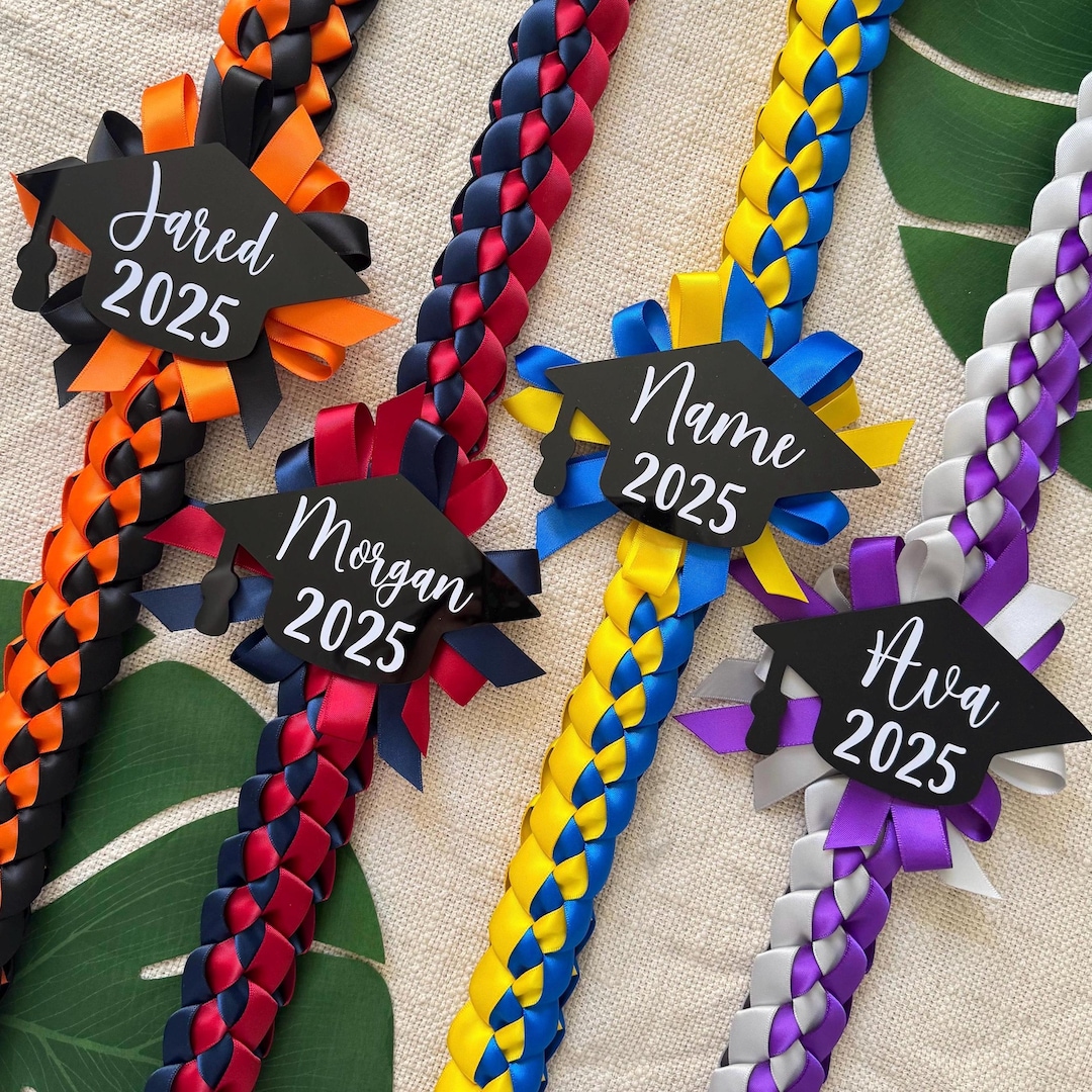 Single Ribbon Lei + Acrylic Graduation Cap 2025 - Etsy Österreich