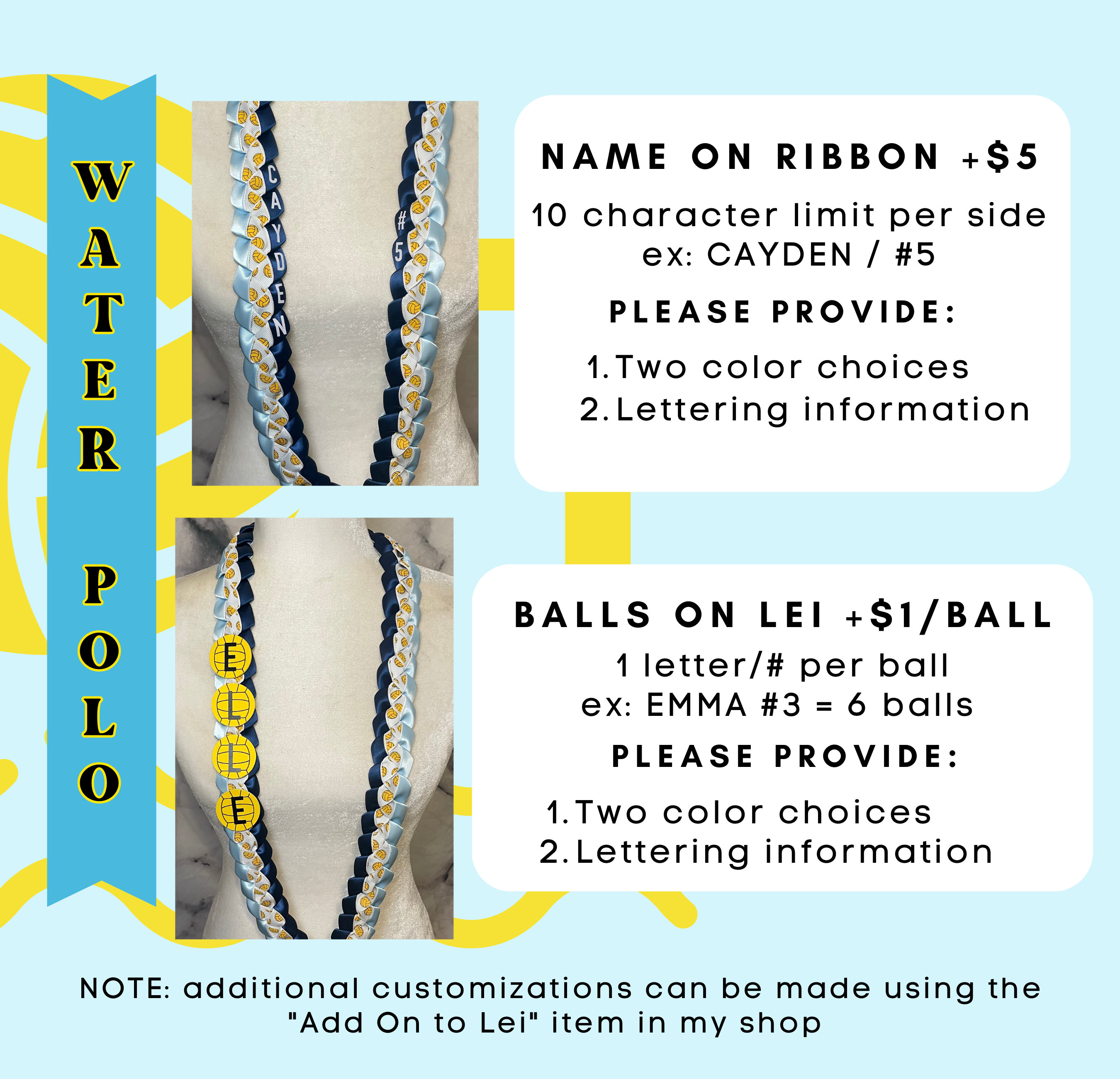 Water Polo Lei (Senior Night, Graduation)