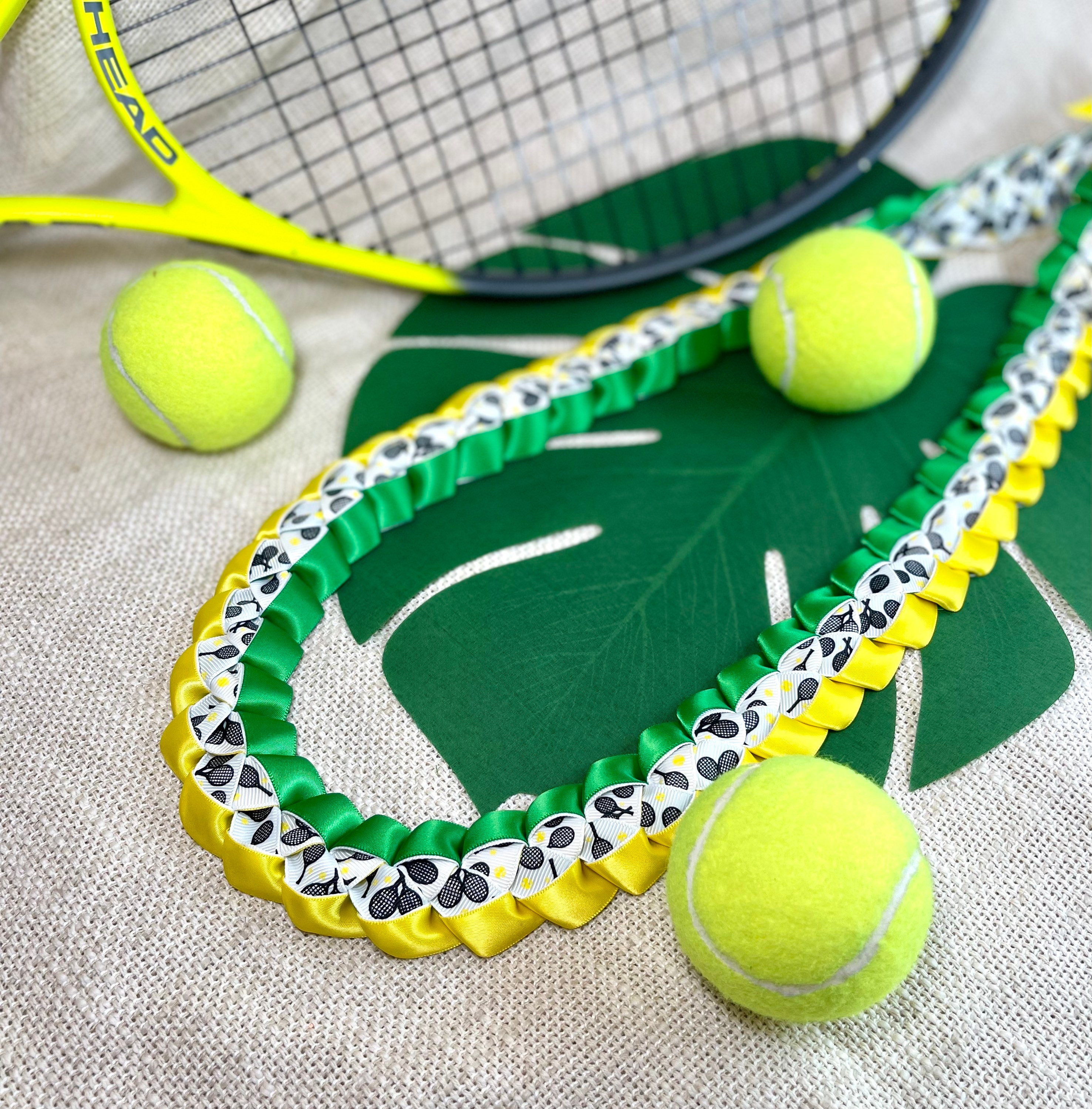 1.5 Tennis Ribbon 1.5 Ribbon Print WIRED Ribbon Green Ribbon College Ribbon  Sports Ribbon SHIPS FREE 