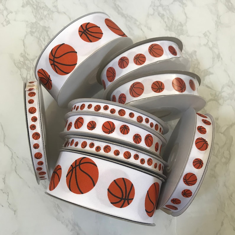 Basketball Ribbon Choose Your Size & Length Etsy