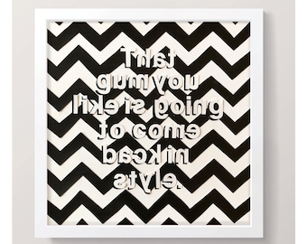 That gum you like...  Twin Peaks inspired original artwork / Cut-paper collage / David Lynch / Home Decor / Twin Peaks Quotation