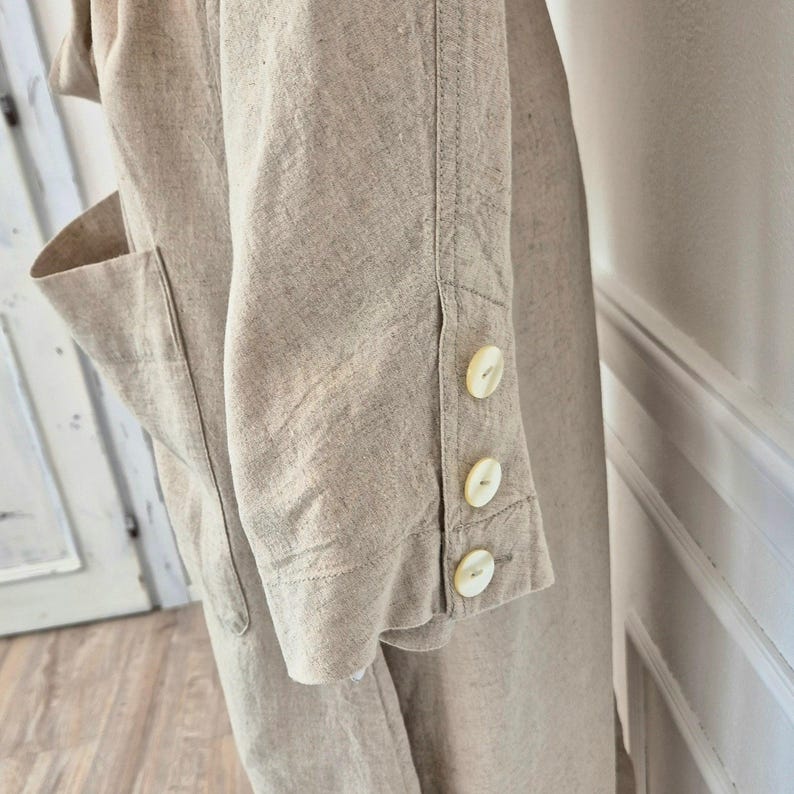 Free People | Abrigo largo beige con botones de nácar imagen 6
