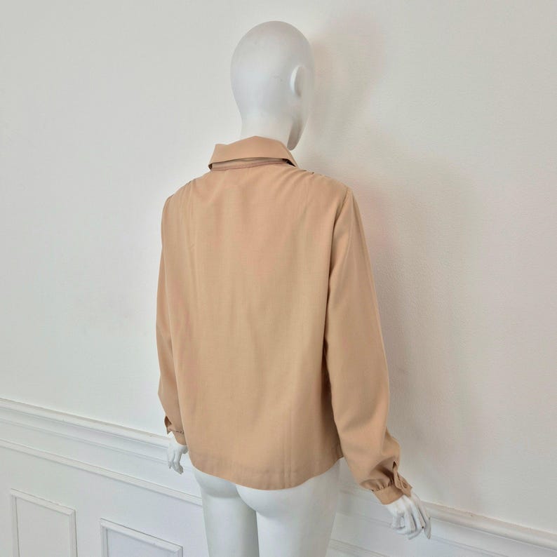 Courreges | Vintage beige wool double-collar shirt image 8