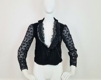 Comme des Garçons tricot jacket 2005 velvet and lace