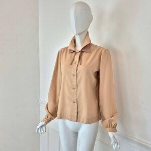 Courreges | Vintage beige wool double-collar shirt image 4