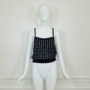 Krizia Maglia | Top canotta vintage con strass