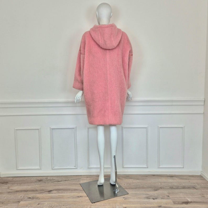 Courreges | Vintage pink wool and leather duffle coat image 7
