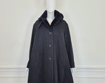 Vintage ROMEO GIGLI FW1990 Coat Overcoat Wool Oversized Crocheted