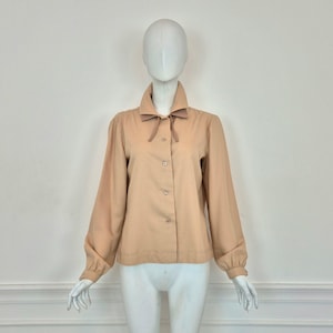 Courreges | Vintage beige wool double-collar shirt image 1