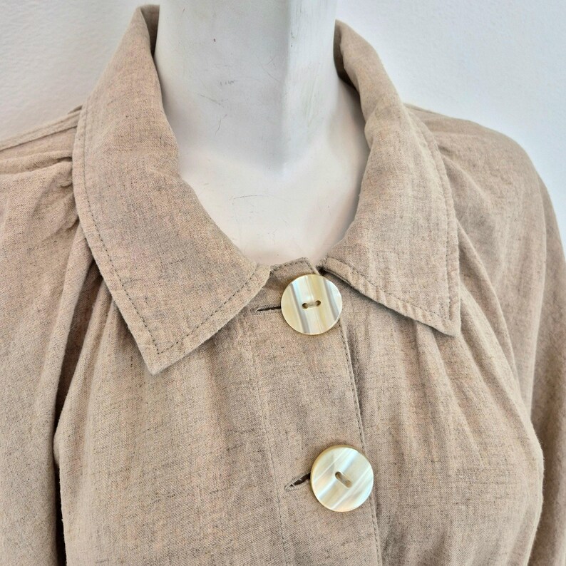 Free People | Abrigo largo beige con botones de nácar imagen 5