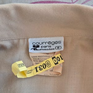 Courreges | Vintage beige wool double-collar shirt image 9